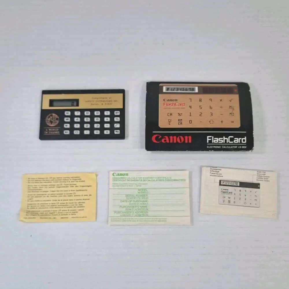 Canon LS-902 FlashCard Electronic Calculator Tested Working Portable Desktop